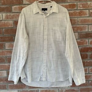 Vince Flannel Button Down Long Sleeve Shirt Men’s XL White Gray Winter Classic
